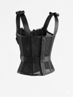 Corset Noir Bloom | Corset Transparente de Luxo com Flores 3D - Imagem 2
