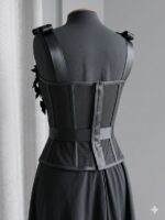 Corset Noir Bloom | Corset Transparente de Luxo com Flores 3D - Imagem 3