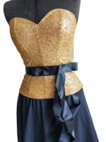 Corset Top Feminino Paetê Dourado Brilho Premium Festa - Imagem 5