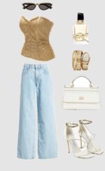 Corset Top Feminino Paetê Dourado Brilho Premium Festa - Imagem 4