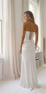 Conjunto Sereia Peplum em Crepe Amanda com Corset Estruturado - Imagem 2