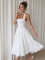 Vestido de Noiva Midi em Zibeline com Corset Estruturado - Imagem 2