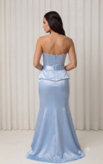 Conjunto Azul em Zibeline com Corset Estruturado e Saia Godê - Imagem 3