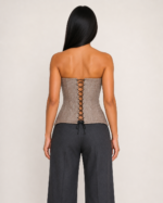 Corset Feminino Estruturado Bege Decote Coração Areia Imperial - Imagem 3