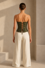 Corset Feminino Estruturado Tomara que Caia Verde e Dourado Évora - Imagem 3