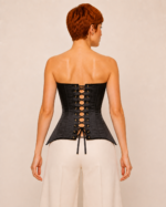 Corset Feminino Overbust Preto Acetinado com Pontas Laterais Noir - Imagem 2