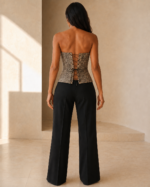 Corset Feminino Estruturado Tomara que Caia Taupe Texturizado Orvieto - Imagem 3